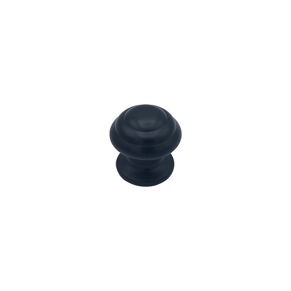 Bouton tirant de porte fixe D60 mm en aluminium Noir – breveté, boutons, lot de 6