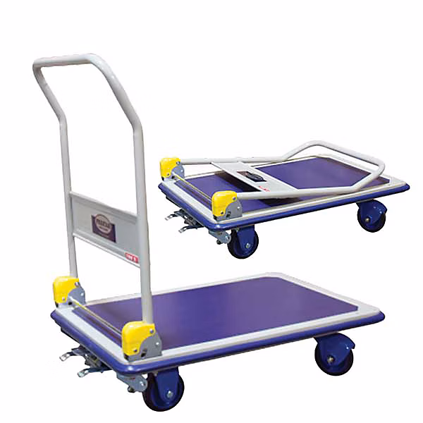 Chariot pliant avec frein – Plateau antidérapant 920 × 610mm, Charge max 300kg, 805006997