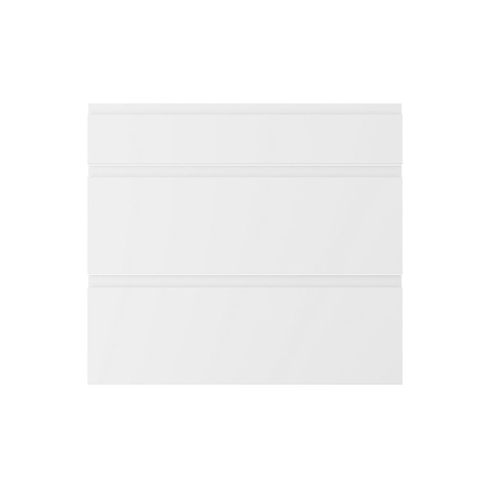Façade de cuisine 1 tiroir et 2 casseroliers Garcinia blanc mat l.80 x H.72 cm GoodHome – Réf. RDRHAADIO4783718890