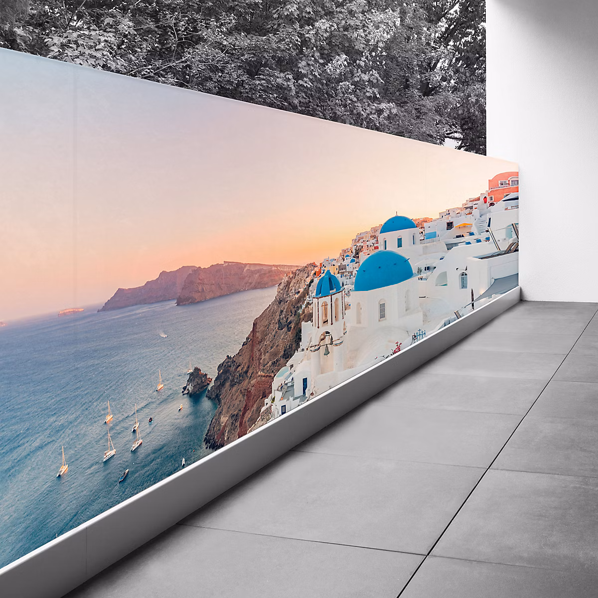 Brise vue Trompe l'oeil – 90 × 225 cm, Santorin 3617689697789