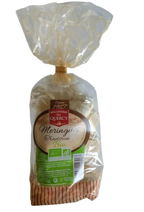 Jardin en douceur：Meringues sachet bio Biscuits les Saules - 100 g