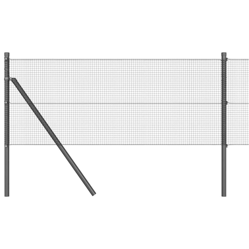 vidaXL Clôture en fils soudés pour fixation au sol 10 x 0,5 m Gris
