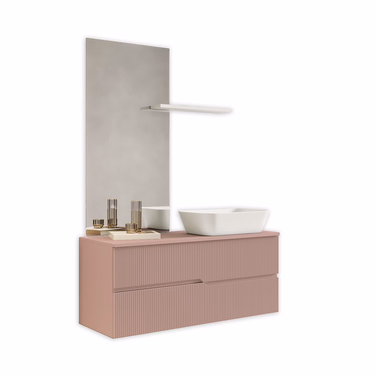 Ensemble meuble de salle de bains – Ensemble 4 pieces VENERE rose poudrè
