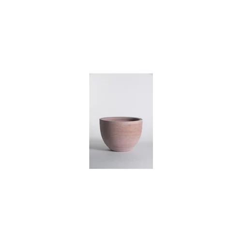 À adopter pour l’extérieur：Pot Cuvier bas contemporain en terre claire H 26 x Ø 36 cm