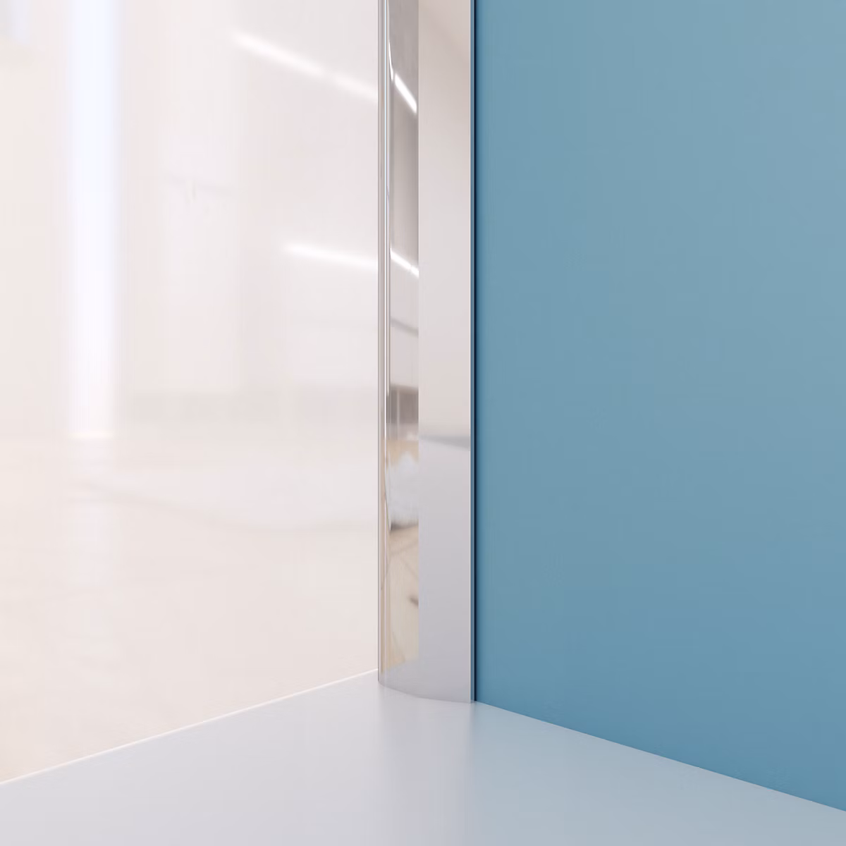 2 profilés de finition pour panneaux muraux H.210 – aluminium, chrome, Galedo