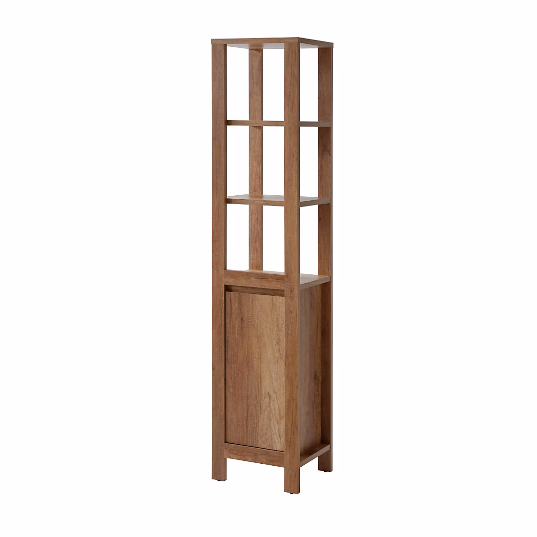 Meuble de salle de bains – Colonne salle de bain KALUNA 186 cm Coloris bois de noyer Style rustique à poser