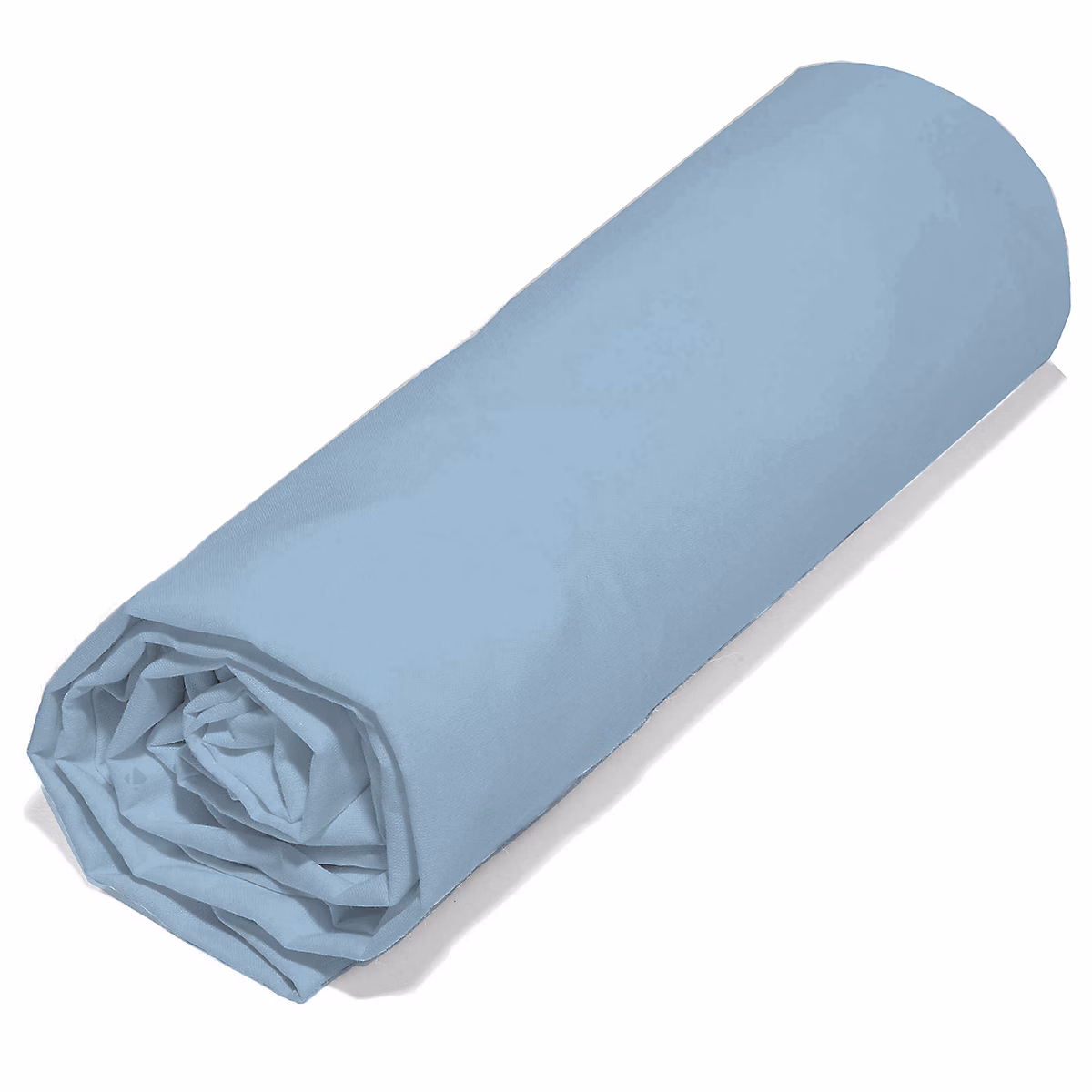 Drap housse 90 × 190 cm en 100% polyester microfibre LAGO bleu ciel bonnet 23 cm