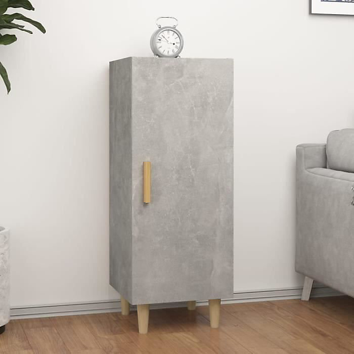 812325 vidaXL Buffet Gris béton 34 – 5 × 34 × 90 cm Bois d'ingénierie