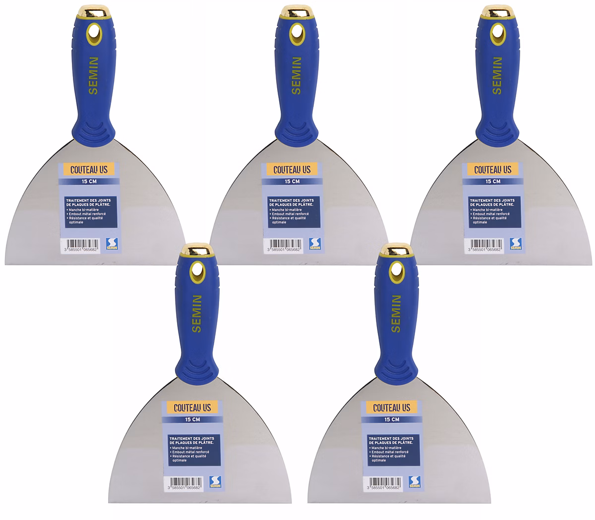 Couteau US à Enduire Semin – 15 cm (lot de 5)