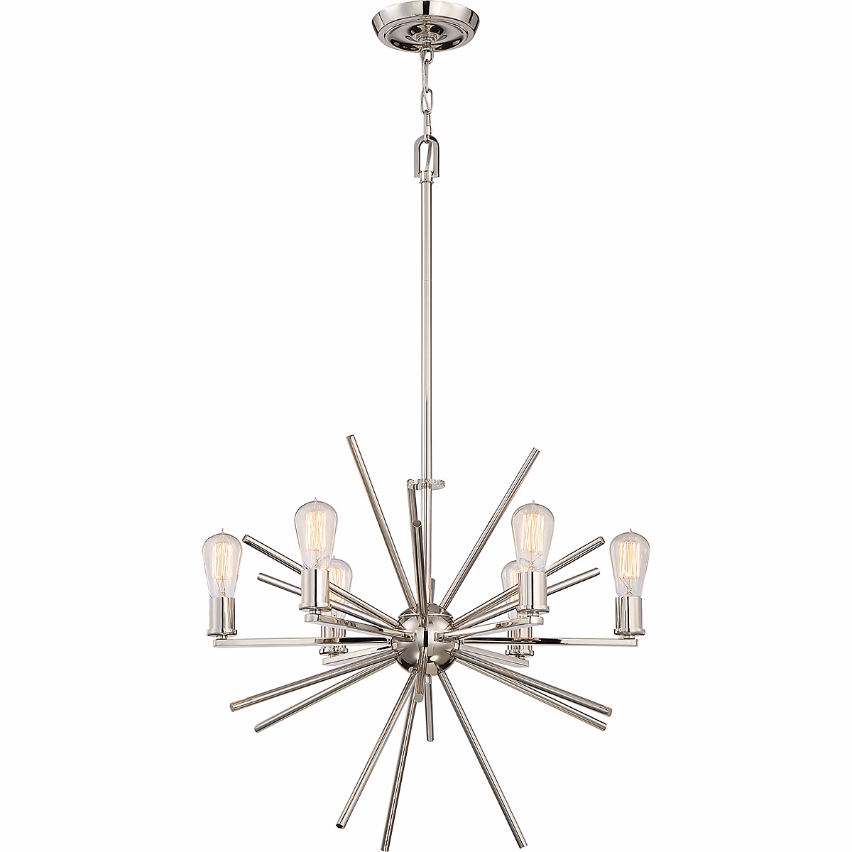 Elstead Carnegie – Lustre à 6 ampoules au fini argenté, E27