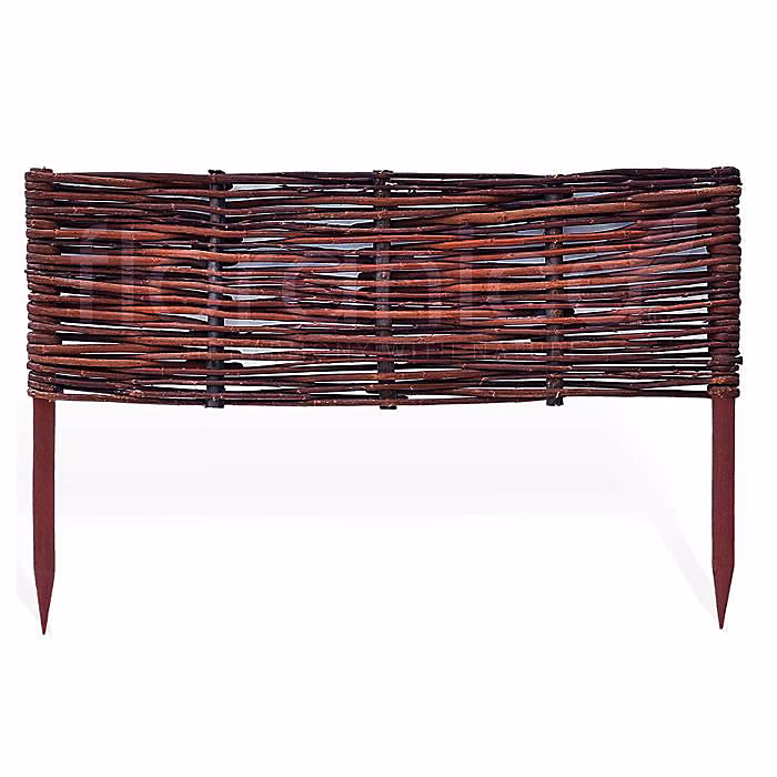 Clôture de pelouse en saule FLORANICA – 60 cm x 10 cm, Bordure de lit de jardin