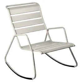 Idée pratique:Rocking chair Monceau coloris gris en acier Fermob - 68 x 78 cm