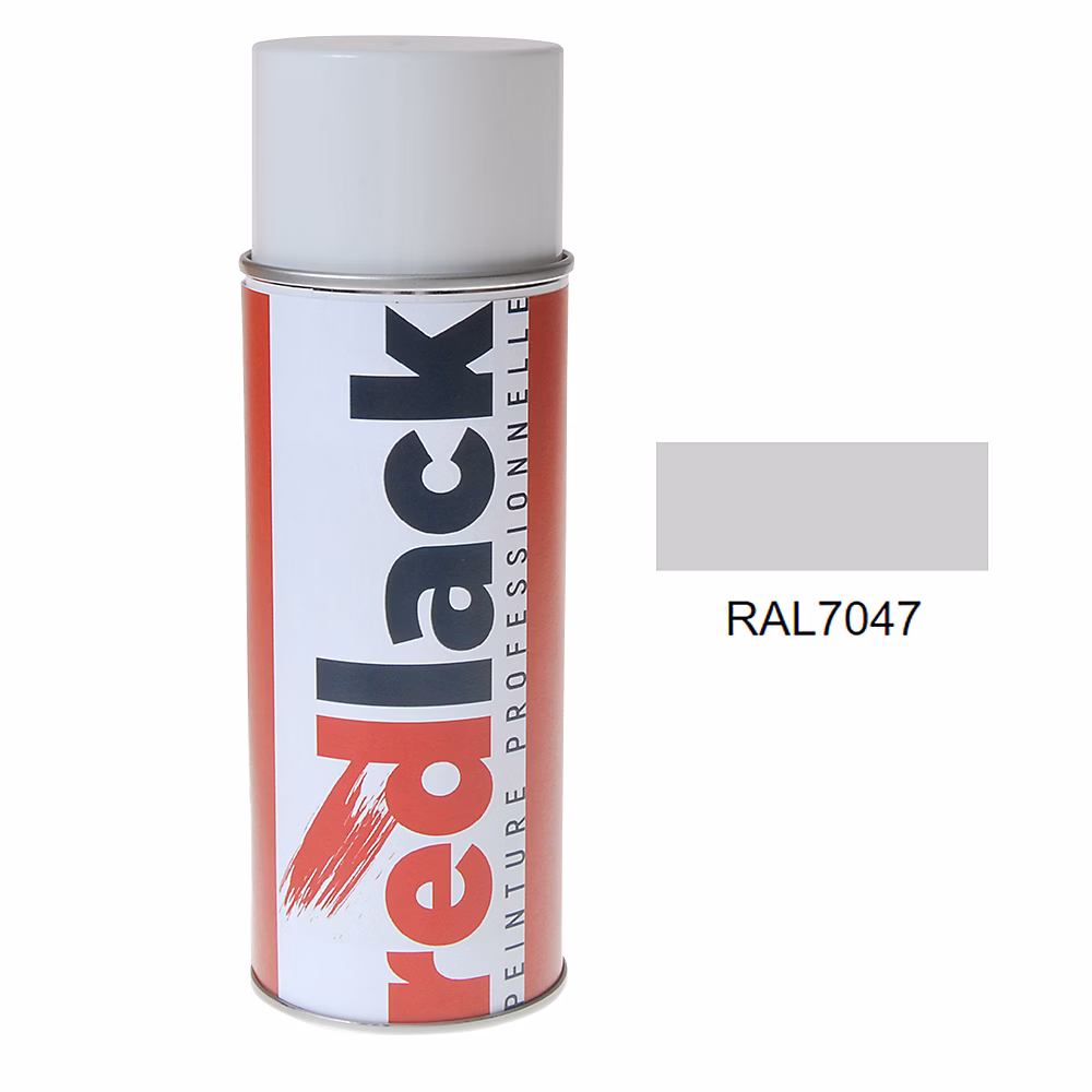 Bombe de peinture Aérosol | spray – 400ml – RAL 7047 Telegris 4 – Mat – multisupport – Redlack – RAL7047