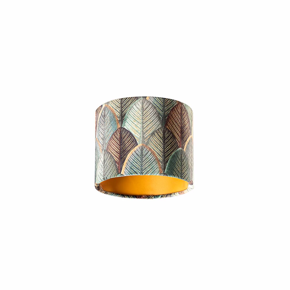 Abat – jour en velours, motif feuilles, intérieur doré 18/18/14