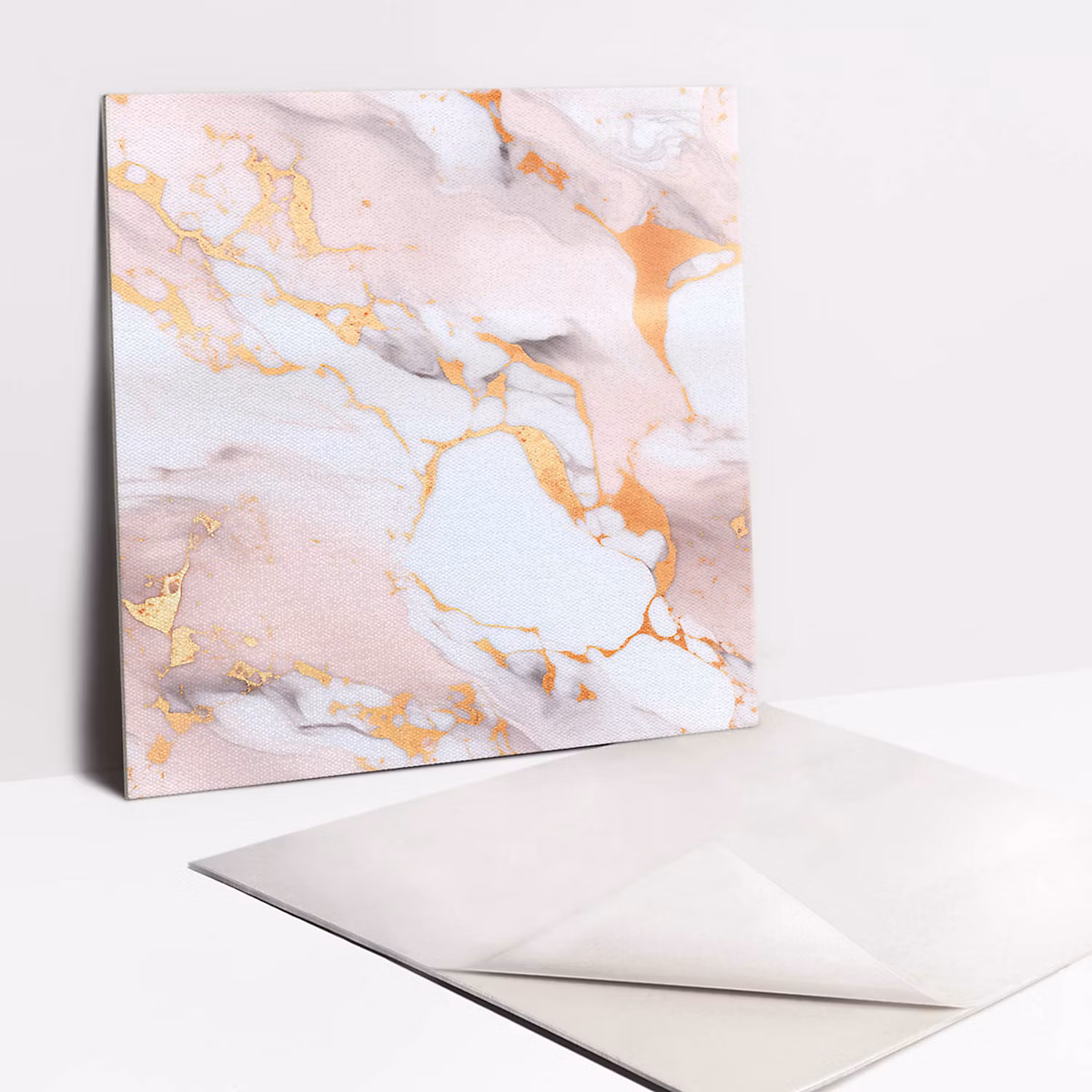 Carreaux vinyle Tulup 30 × 30 cm Marbre pastel et or 9 pcs