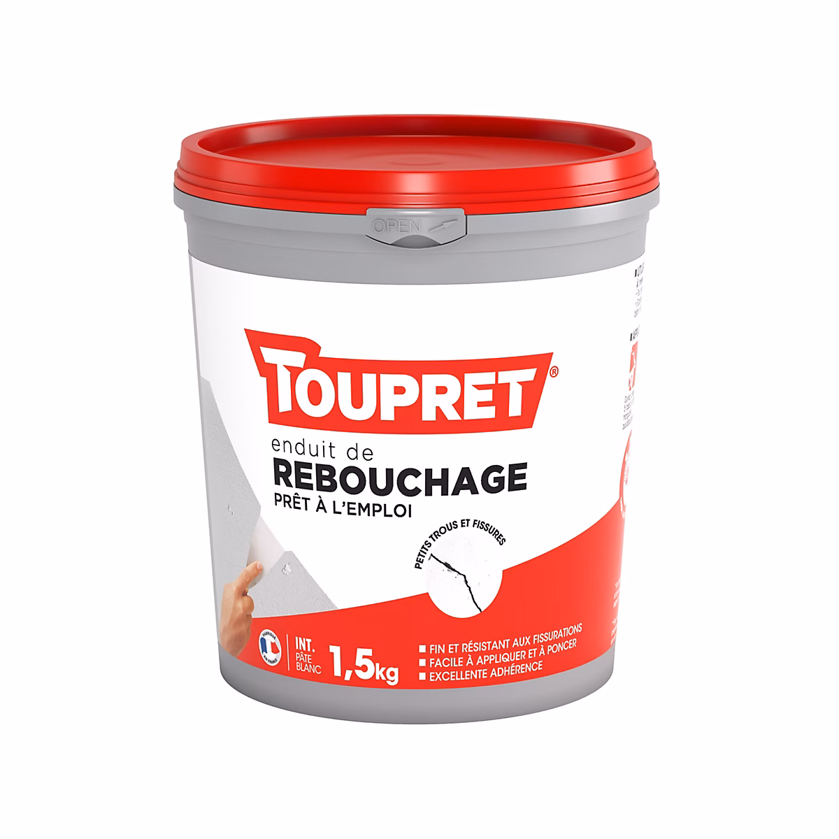 Enduit et calicot – Enduit de rebouchage en pate 1.5Kg Toupret