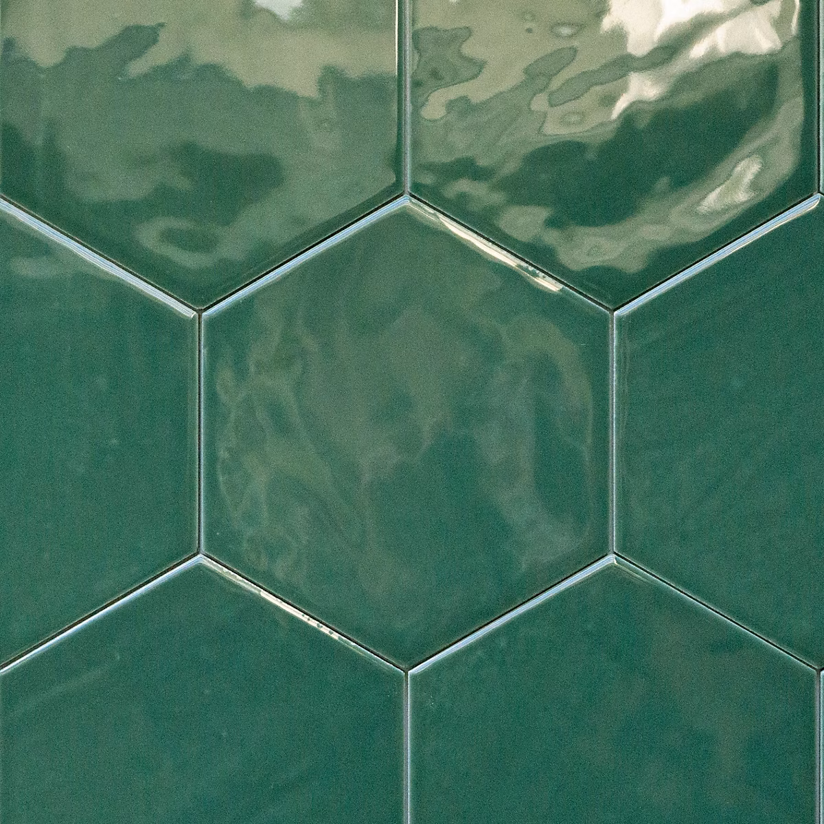 Carreaux Hexagonaux en Grès Cérame Brillant. Arte Vert 14 × 16cm