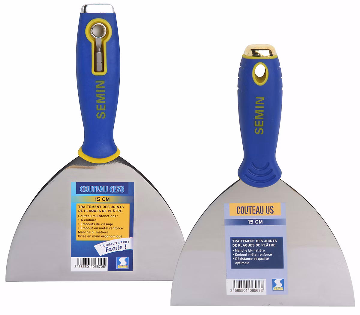 Couteau à Enduire Multifonctions Semin – 15 cm et Couteau US à Enduire, 15 cm