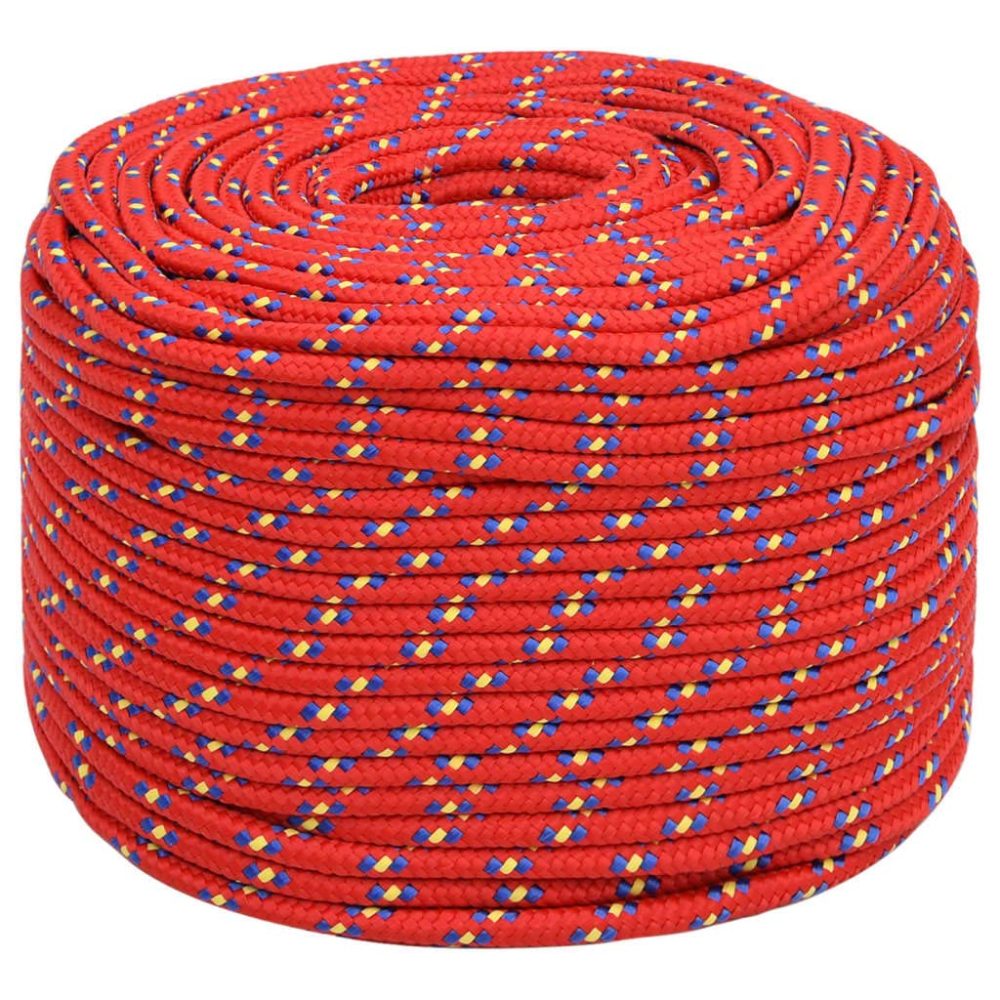Corde de Bateau Corde de Levage Câble d'Amarrage Ancrage Navire Lignes de Gréement Corde à Linge Rouge 10 mm 25 m Polypropylène
