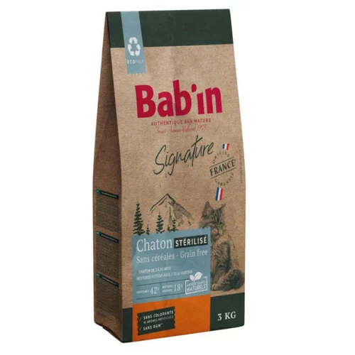 Votre jardin:Croquettes pour chaton stérilisé au poulet sans céréales Bab'in Signature - 3 kg