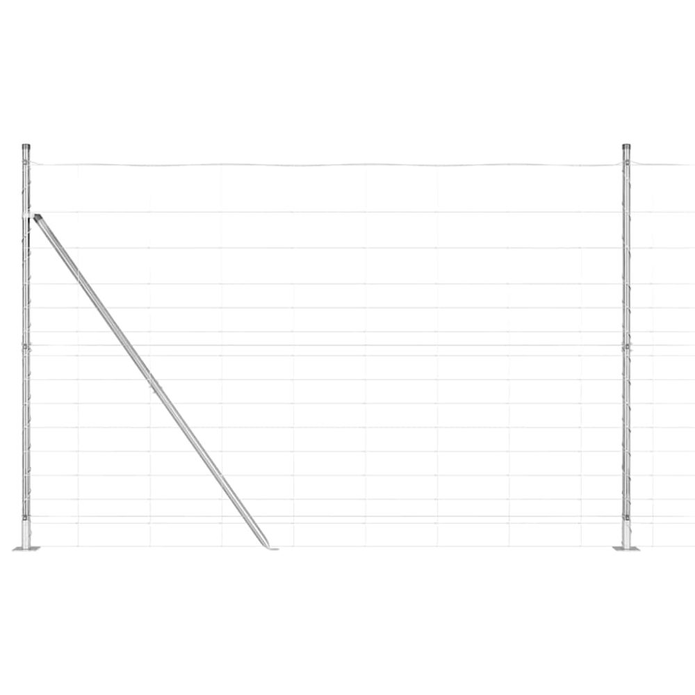 vidaXL Clôture en fil soudé avec base en béton 50 x 1,6 m Argenté