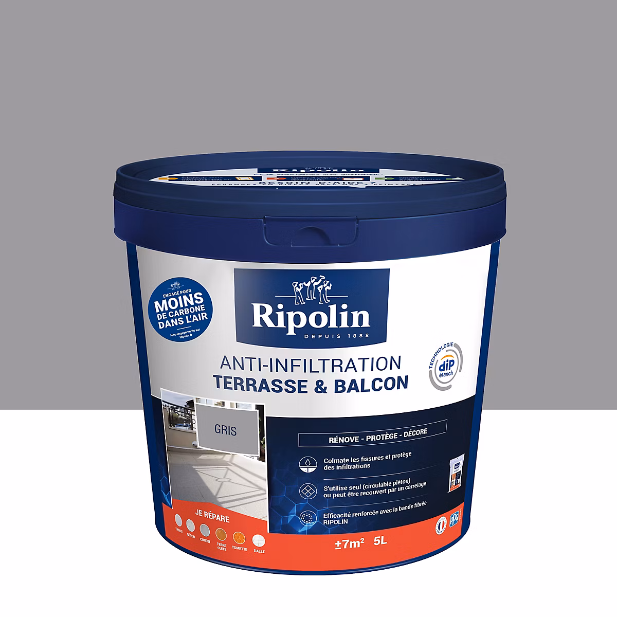 Anti-infiltration terrasse & balcon Ripolin gris 5L – Réf. MQWQYEXMV7708551976
