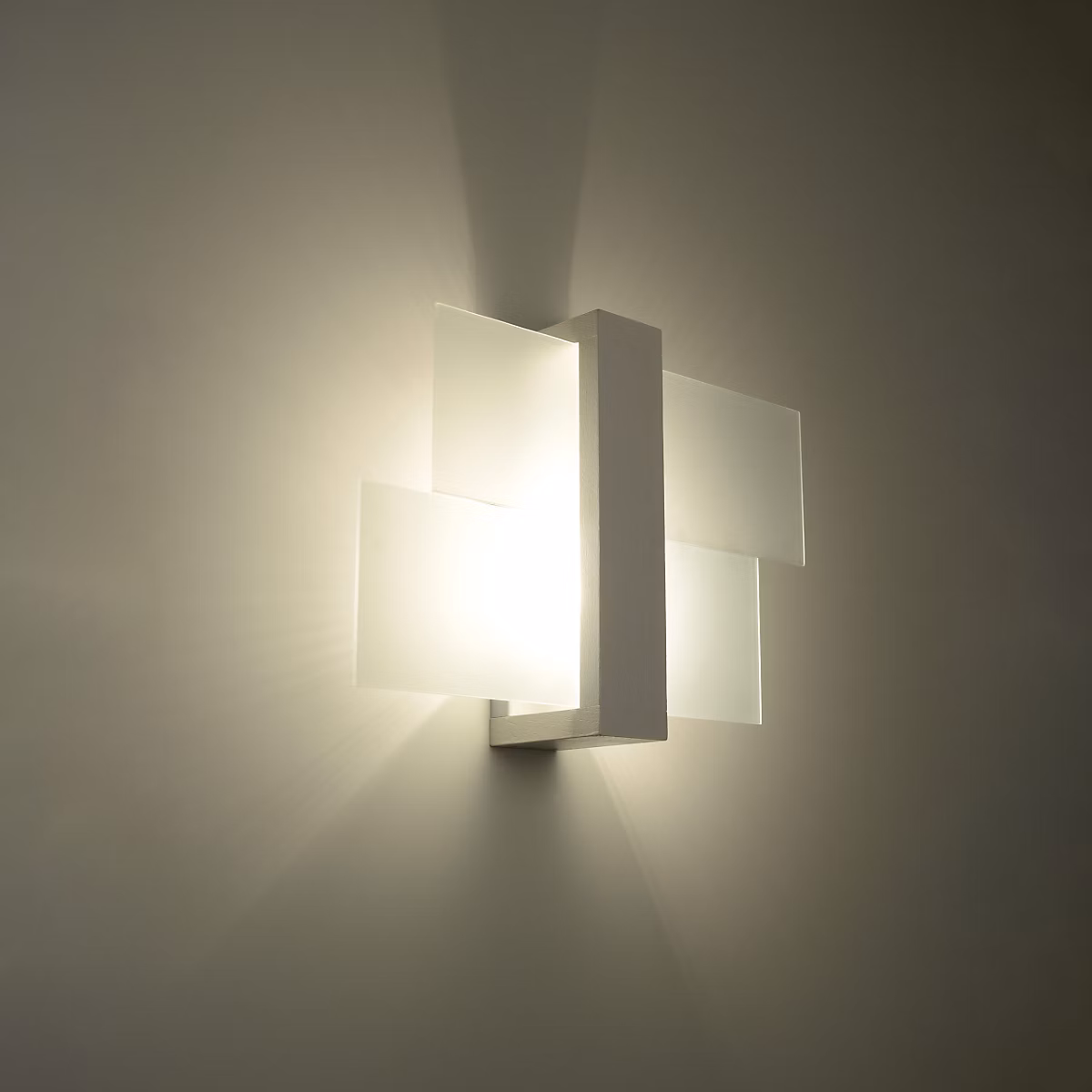Applique en bois/verre 1 ampoule 3000K – 43 × 12 × 30cm Sollux