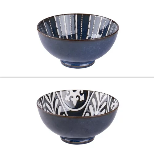 Jardin choix:Saladier Makaha coloris bleu en porcelaine - Ø 20 cm