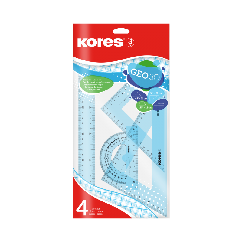 Set De Tracage Géo 30 - Coloris aléatoire - Kores