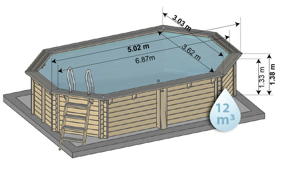 Piscine en bois en kit 502*303 au meilleur prix !