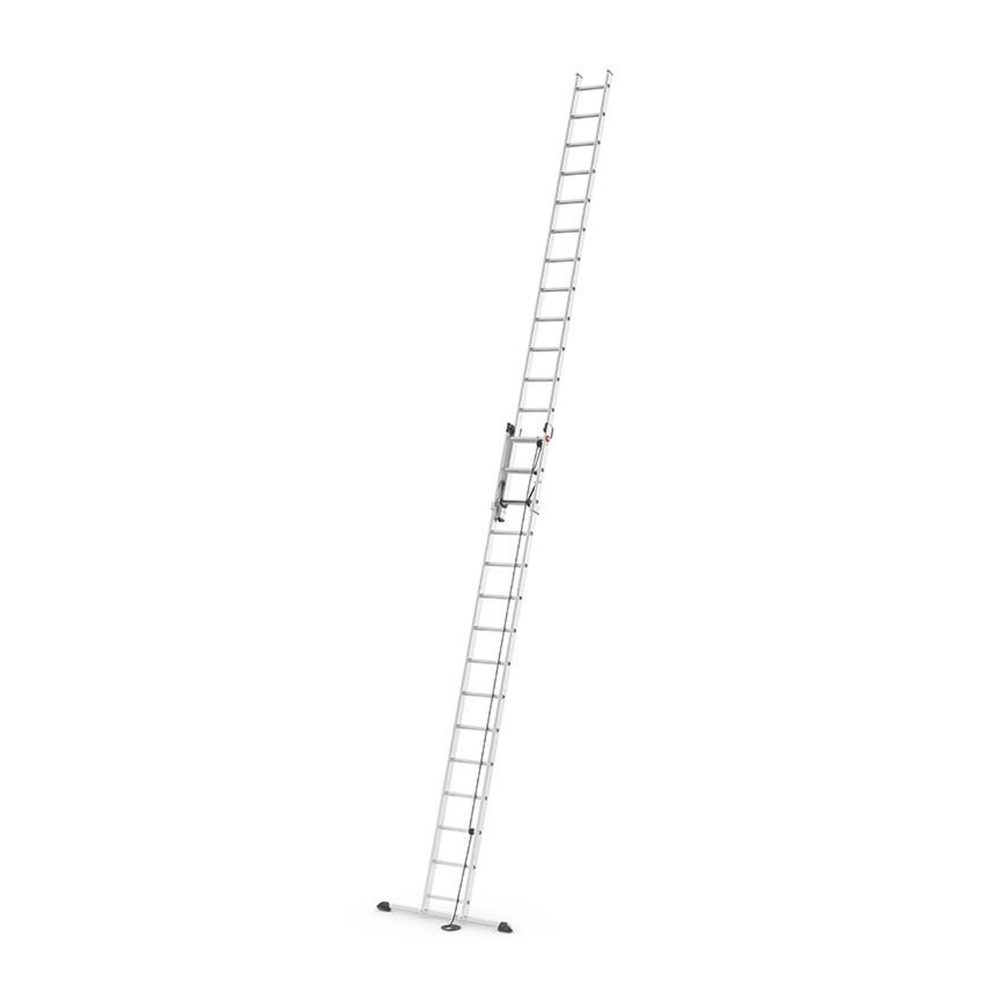 HAILO Echelle coulissante à corde 2 plans 2x15 échelons 7,6m/8,4m en aluminium hailo profistep duo