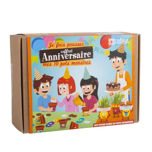 Jardin et loisirs:Coffret DIY Je fais pousser mes 10 pots monstres
