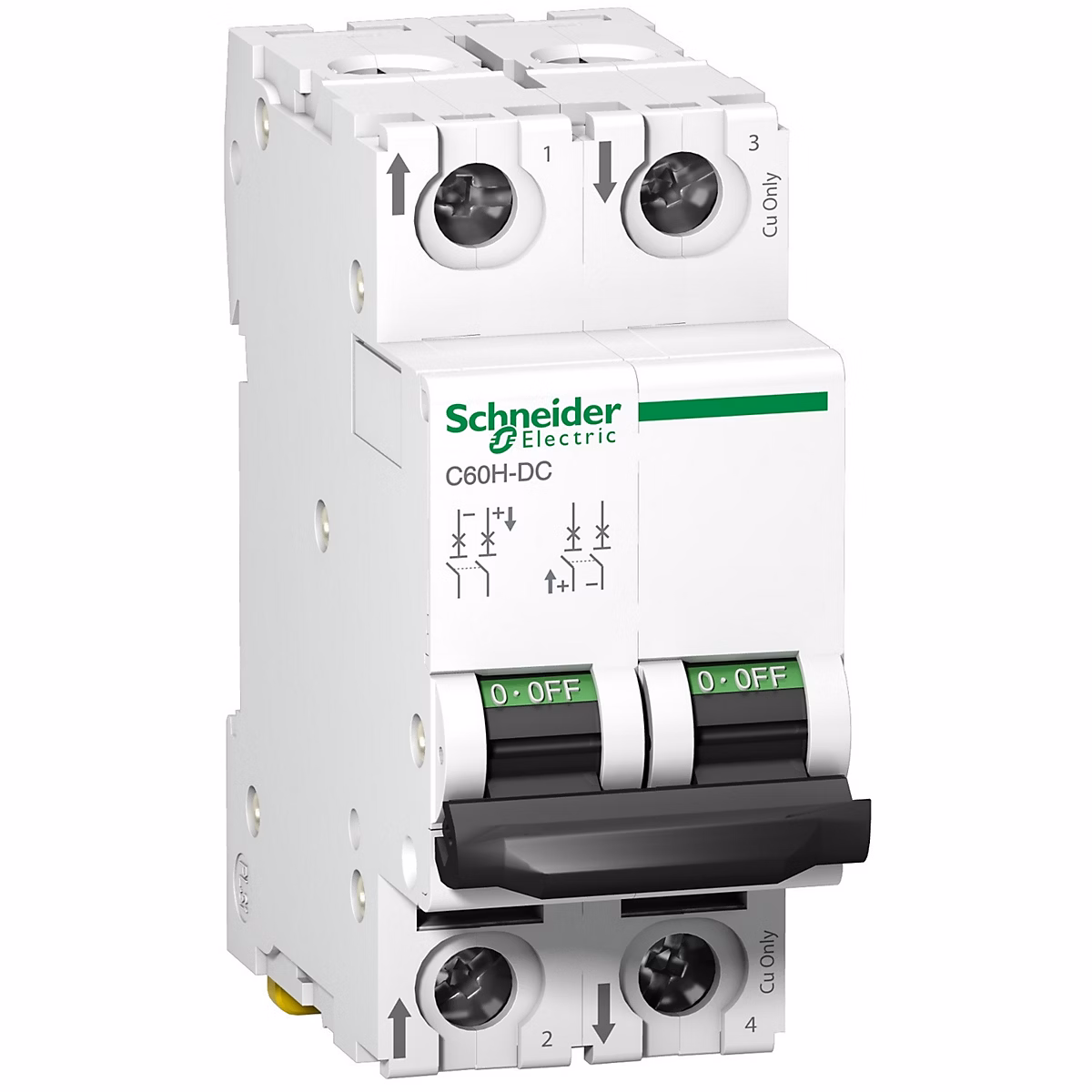 A9n61524 Disjoncteur Courant Continu Dc – 2p, 4a, Courbe C, à Vis, Schneider C60h-dc