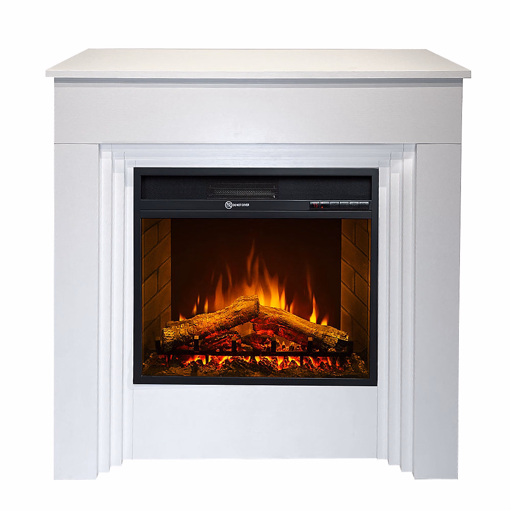 Cheminée Électrique Bellini | Cheminée Sur Pied – Bois Blanc – Fabriquée En Italie – L96Xp35Xh96