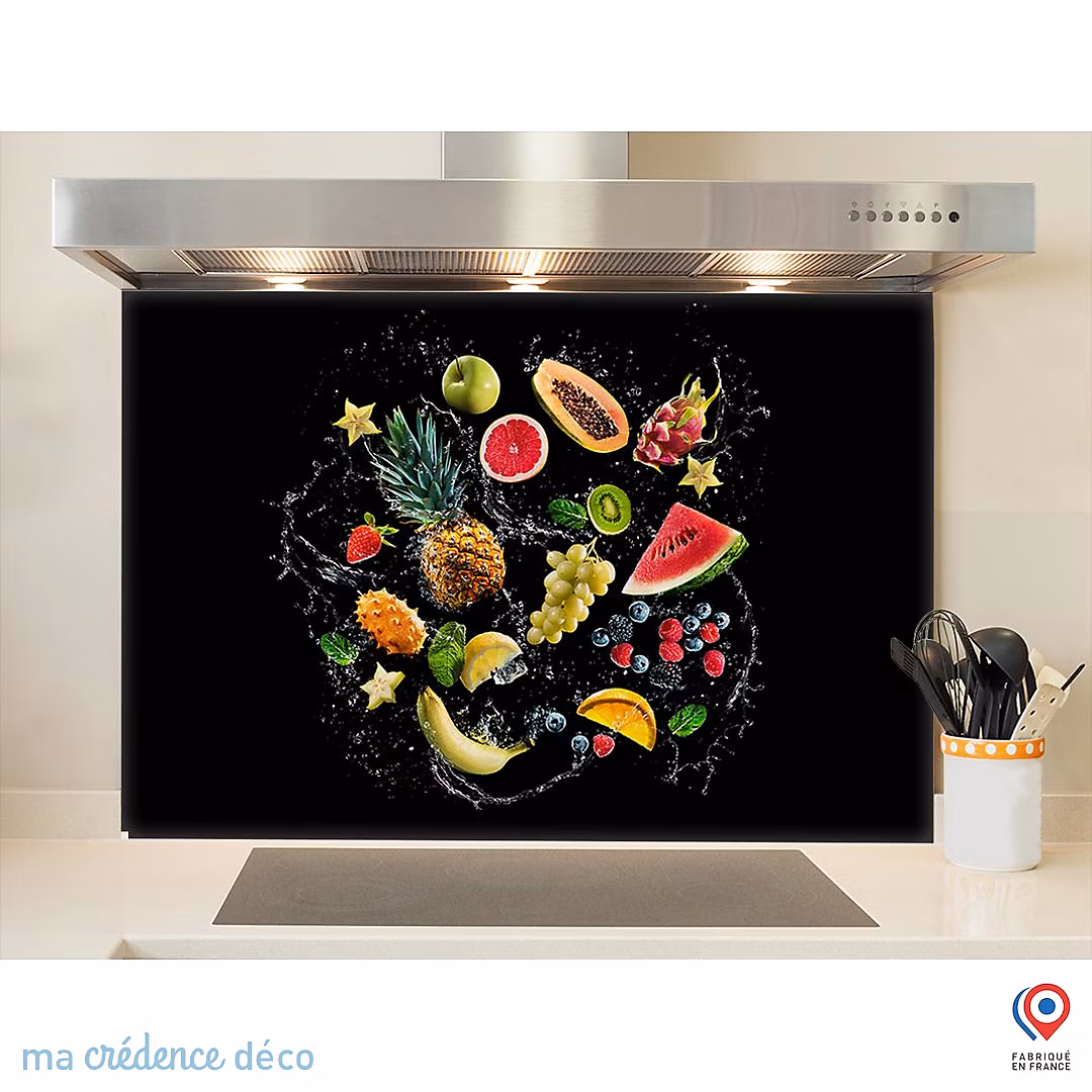 Crédence cuisine fond de hotte Bain de fruits 3 | Alu composite – L 60 cm x H 45 cm – MaCrédenceDéco
