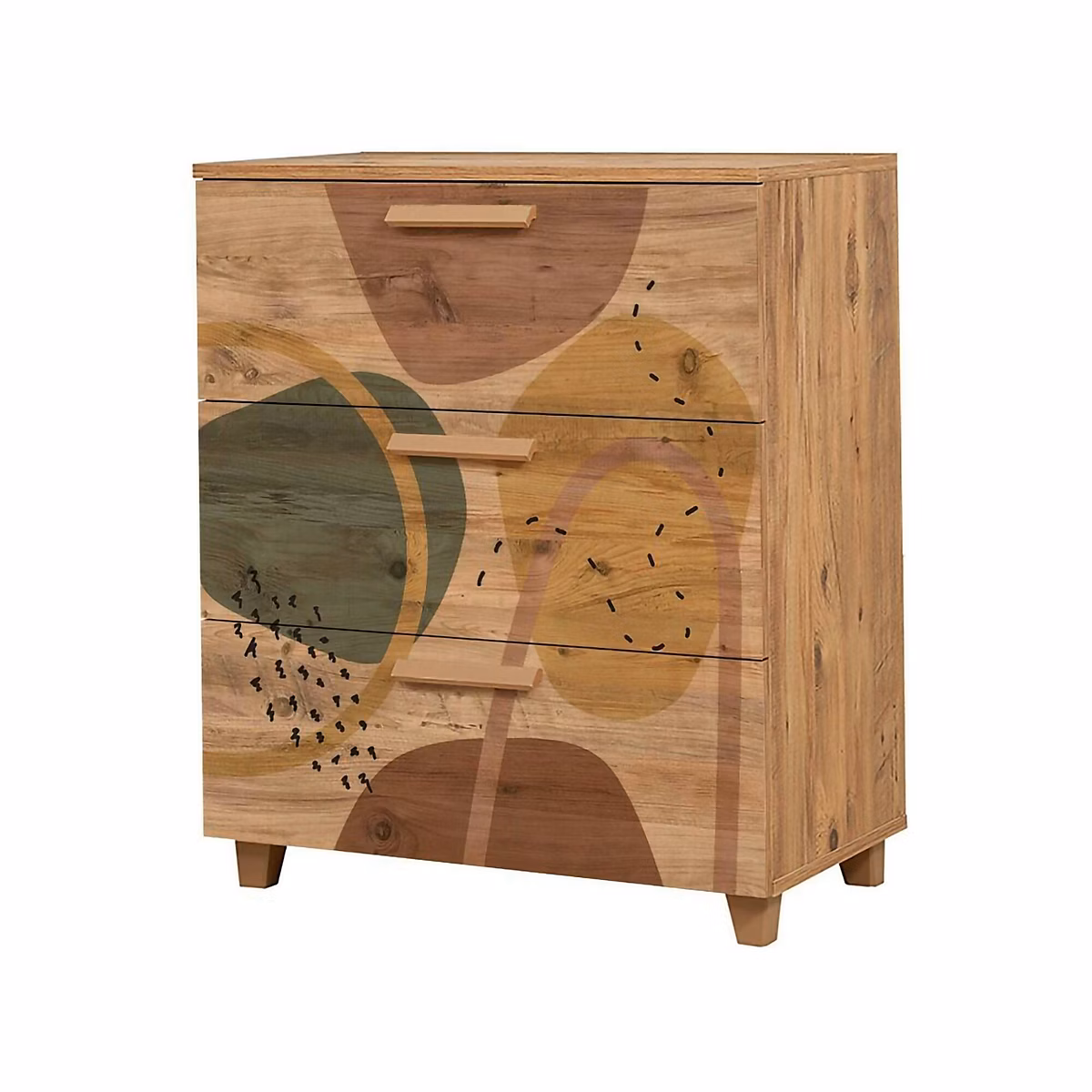 Commode Dacia | Commode polyvalente – Commode de chambre – Meuble avec tiroirs – 80x43h95 cm – Chêne