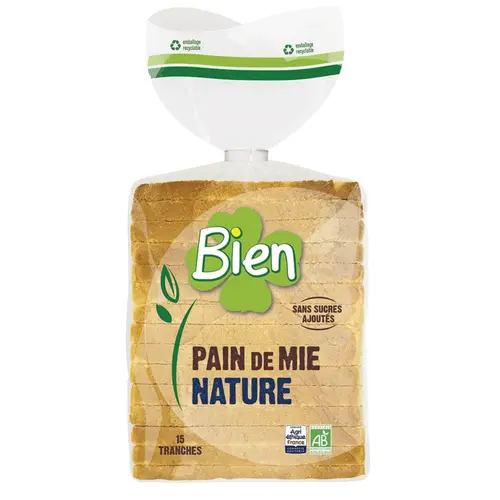 Pour aménager vos extérieurs:Pain de mie nature bio tranché Bien - 500 g