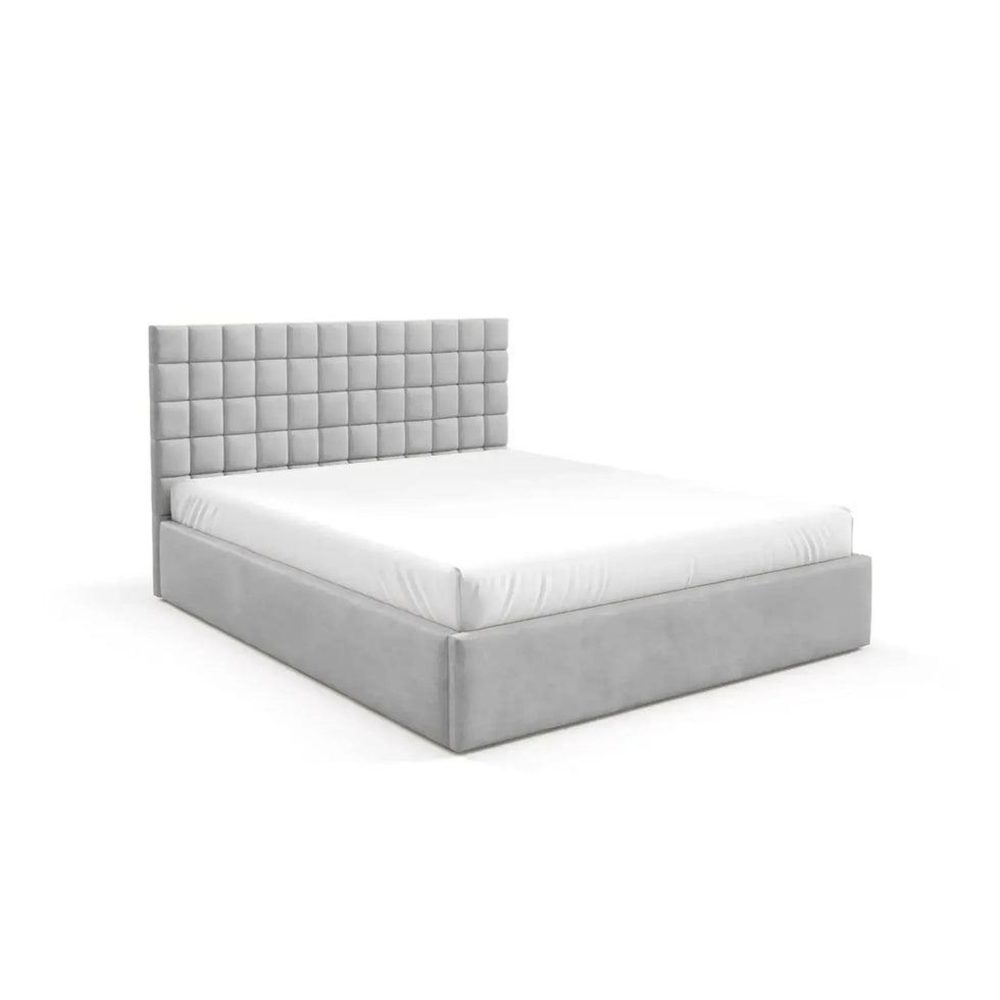 CASANOVA PARIS Thelma - lit coffre tissu velours gris clair