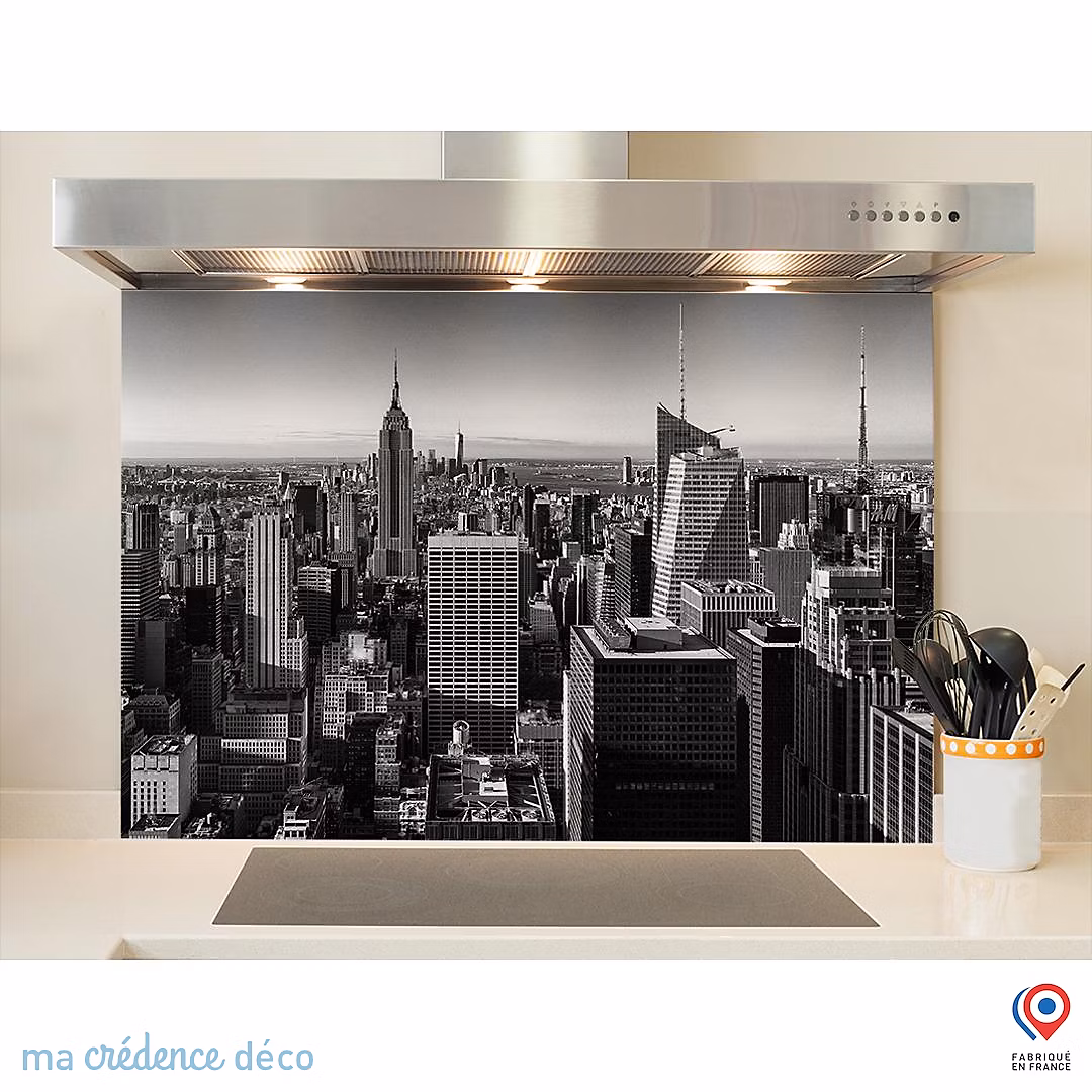 Crédence cuisine fond de hotte New – York | L Alu composite x H 90 cm | MaCrédenceDéco