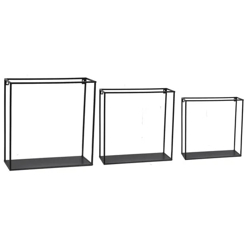 Une idée pratique pour l’extérieur：Étagère murale métallique noire grand modèle - 45 x 17 x 45 cm
