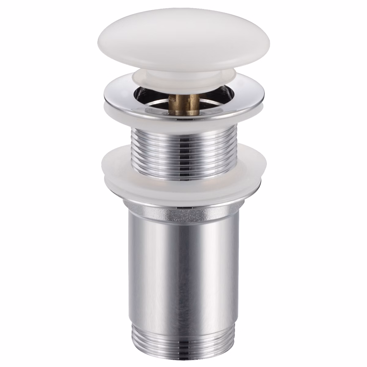 BALNEO Bonde de lavabo en laiton Click-Clack modèle C pour lavabo 1/4 de pouce sans trop-plein avec tête en céramique blanche – Réf. DEHIESSCJ4877100835