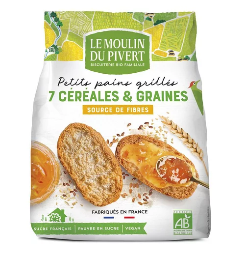Jardin essentiel：Petits pains grillés céréales et graines Bio - 225 g