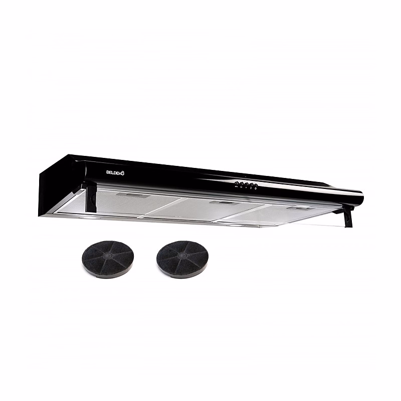 BELDEKO Hotte Casquette 90 cm Noir 420 m3/h 100W – Marque Française