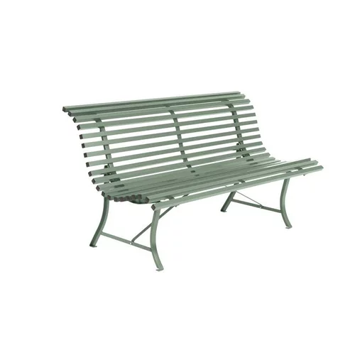 Extérieur nature:Banc en acier coloris cactus Louisiane Fermob - 150 x 71 x 81 cm