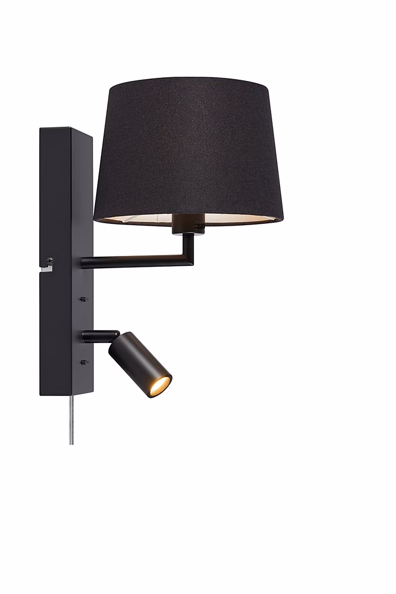 Applique murale E14+LED Max 40W – noire | double éclairage | Markslöjd | Como