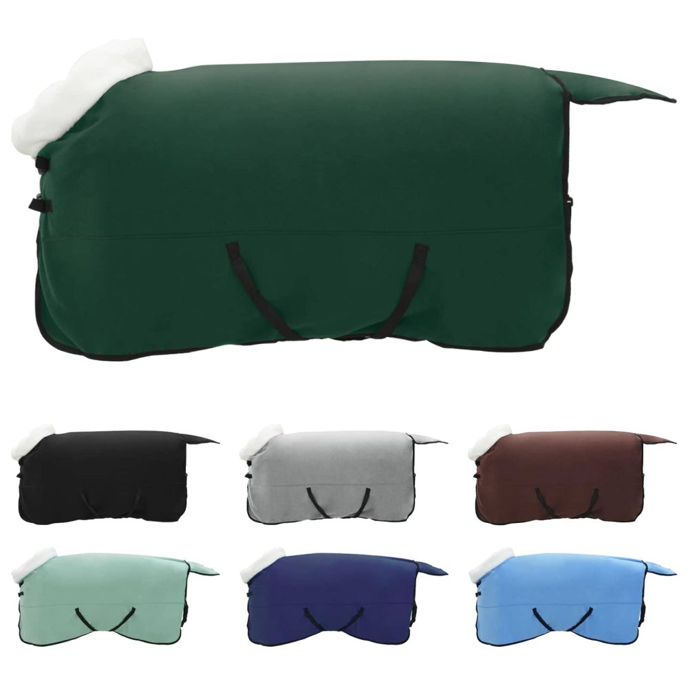 vidaXL Couverture Équine Vert foncé complet 165 cm Fleece polaire