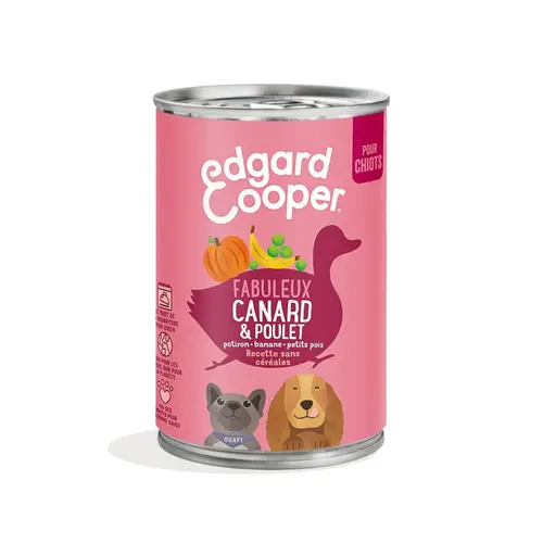 Maison et jardin:Pâtée pour chiot au canard et au poulet sans céréales Edgard & Cooper - 400 g