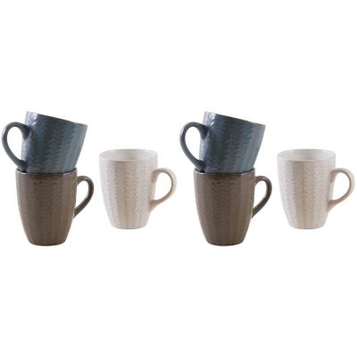 Mug classique en grès Chevrons (Lot de 6)