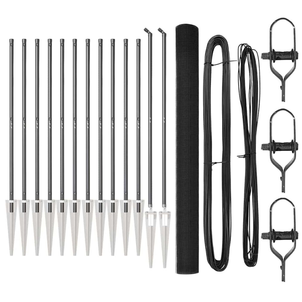 vidaXL Clôture en fil soudé avec pointes 25 x 1,6 m Gris Maille