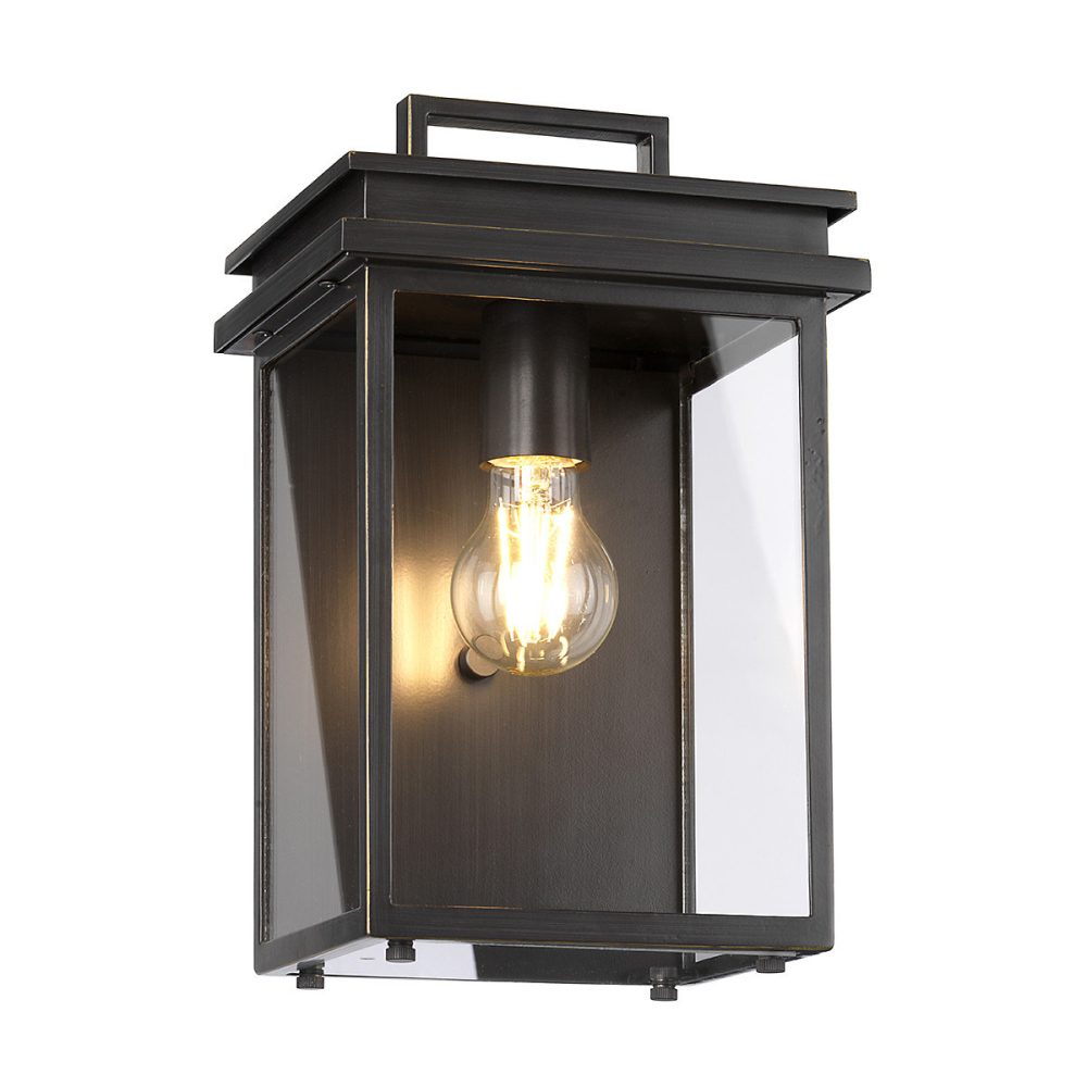 Elstead Lanterne murale d'extérieur à 1 lumière Glenview – bronze antique, IP44, E27